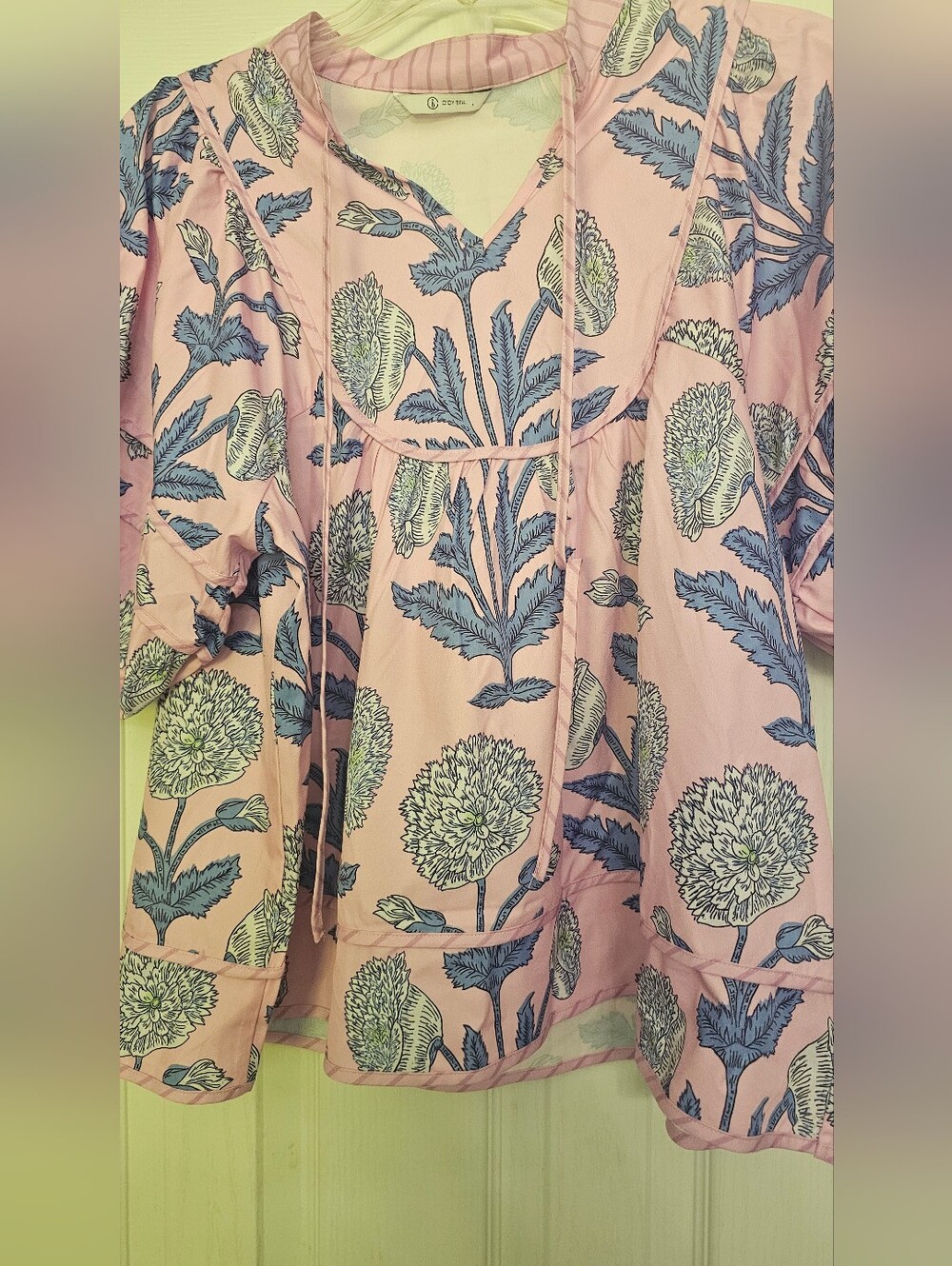 Cicy Bell Boho Floral Puff Sleeve Blouse Size Small - Picture 9 of 11